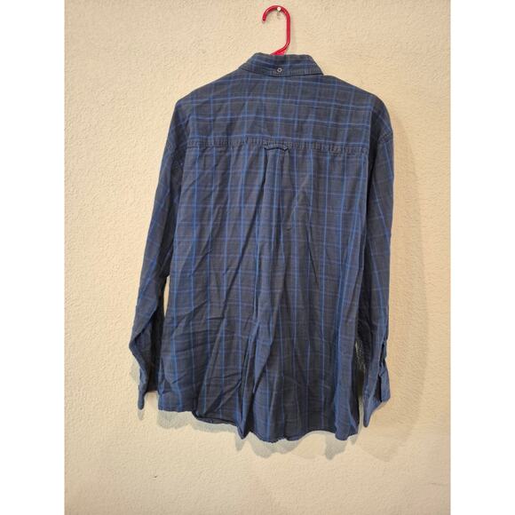 Wrangler Riata Men’s Plaid Button Down Shirt Blue Long Sleeve XL 17.5 34/35 - Picture 2 of 4